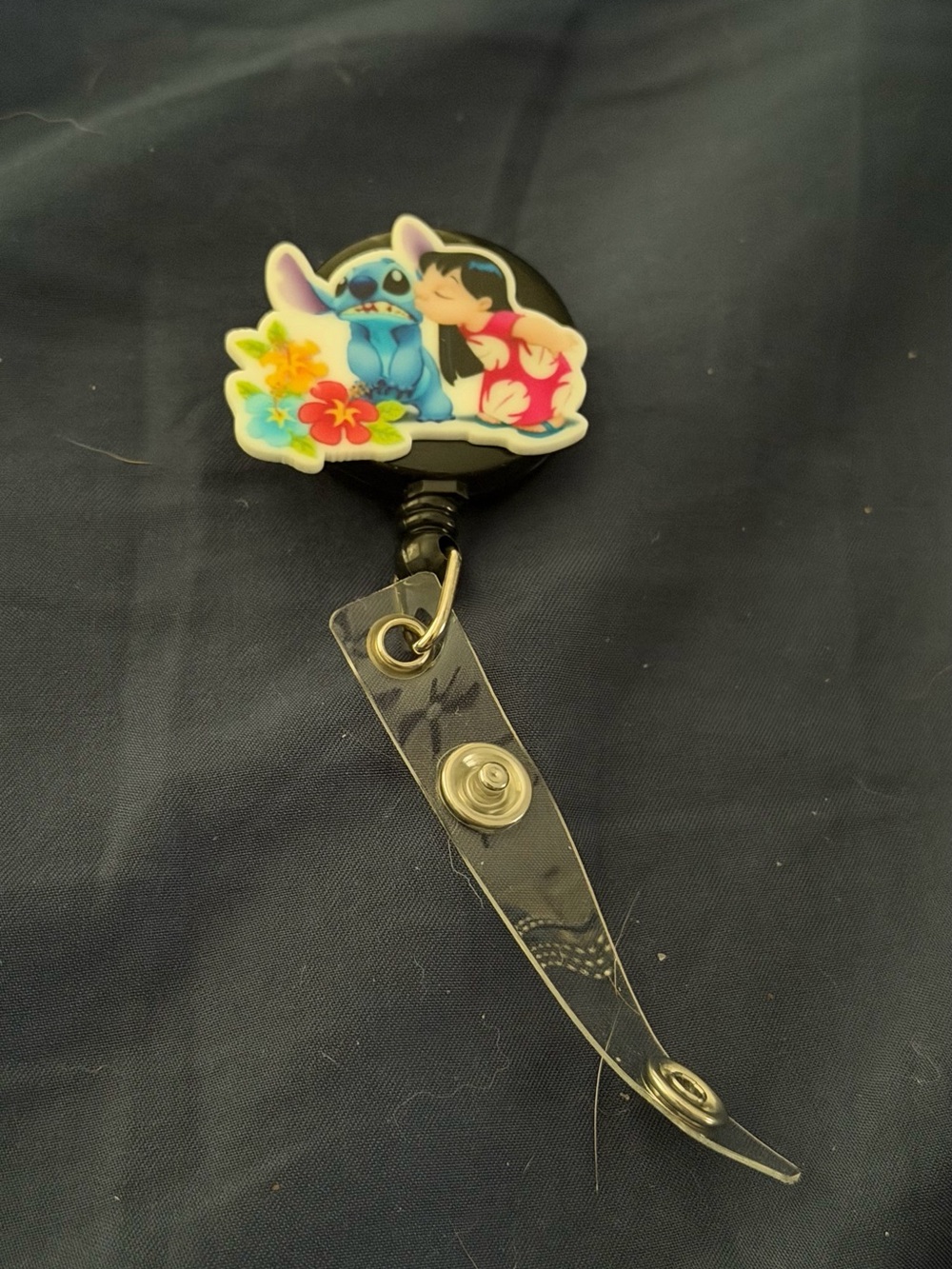 Lilo & Stitch Badge Reel - Blue, Black